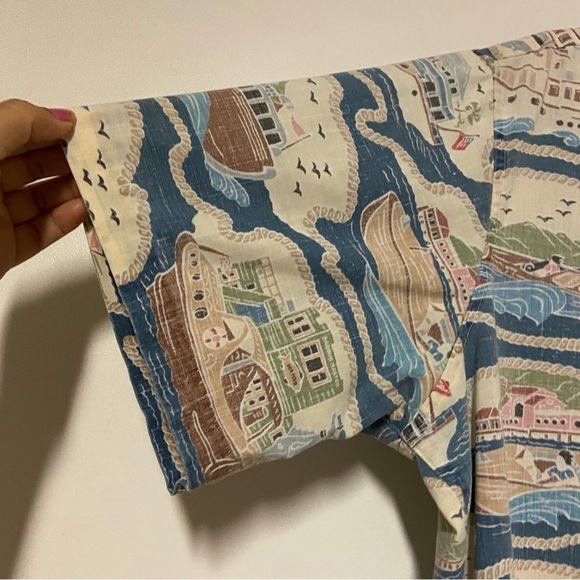 Vintage Reyn Spooner Detrich Varez Boat print Hawaiian Shirt Size L - Picture 4 of 7